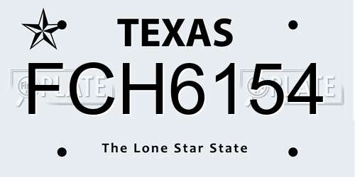 FCH6154 Texas License Plate