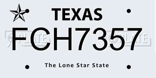 FCH7357 Texas License Plate
