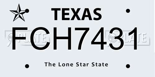 FCH7431 Texas License Plate