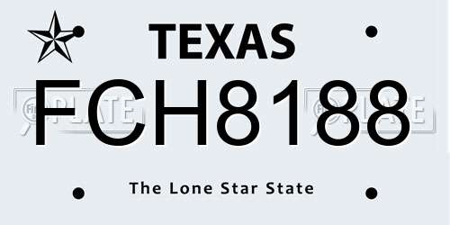 FCH8188 Texas License Plate
