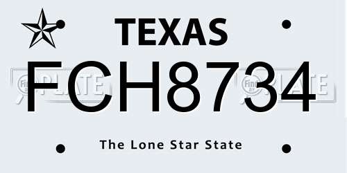 FCH8734 Texas License Plate