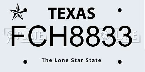 FCH8833 Texas License Plate