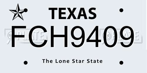 FCH9409 Texas License Plate
