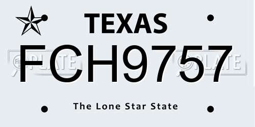 FCH9757 Texas License Plate