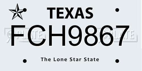 FCH9867 Texas License Plate