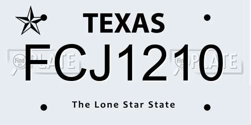 FCJ1210 Texas License Plate