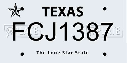 FCJ1387 Texas License Plate