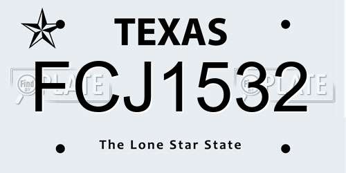 FCJ1532 Texas License Plate