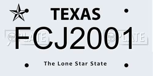 FCJ2001 Texas License Plate