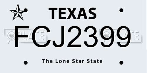 FCJ2399 Texas License Plate