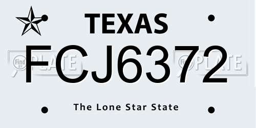FCJ6372 Texas License Plate