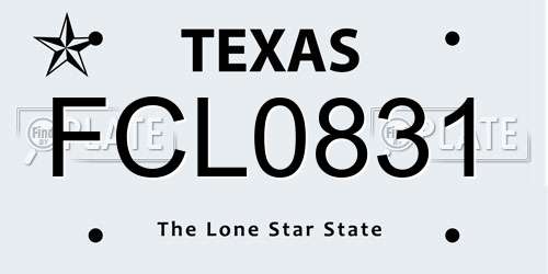 FCL0831 Texas License Plate