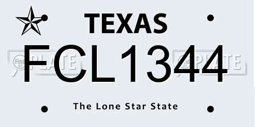 FCL1344 Texas License Plate