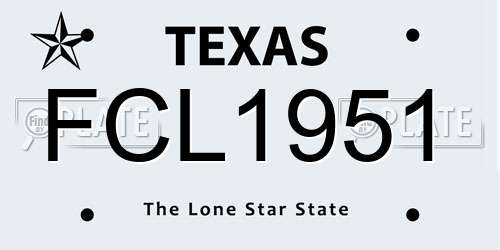 FCL1951 Texas License Plate
