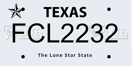 FCL2232 Texas License Plate