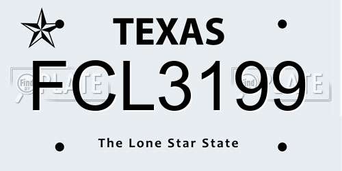 FCL3199 Texas License Plate