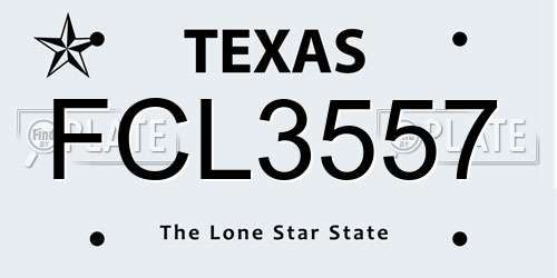 FCL3557 Texas License Plate