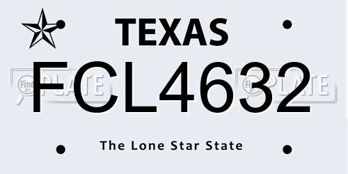 FCL4632 Texas License Plate