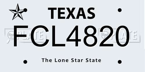 FCL4820 Texas License Plate