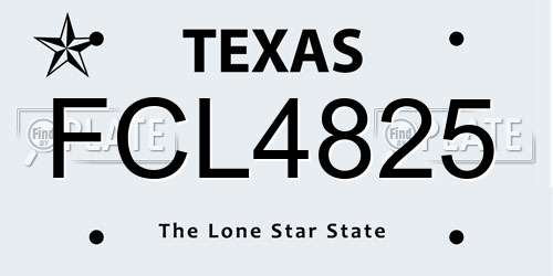 FCL4825 Texas License Plate