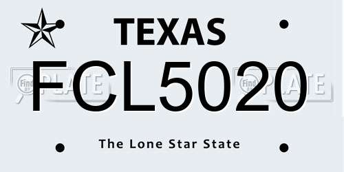 FCL5020 Texas License Plate