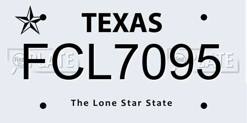 FCL7095 Texas License Plate