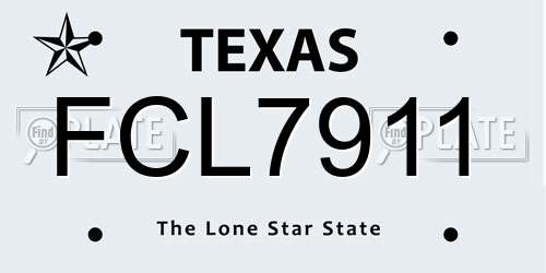 FCL7911 Texas License Plate