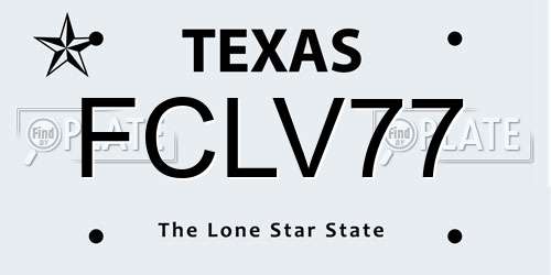 FCLV77 Texas License Plate
