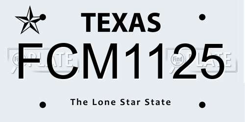 FCM1125 Texas License Plate