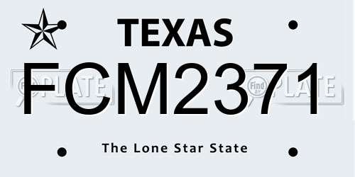 FCM2371 Texas License Plate