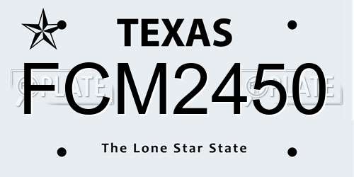 FCM2450 Texas License Plate