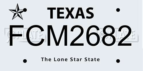 FCM2682 Texas License Plate