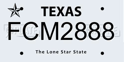 FCM2888 Texas License Plate