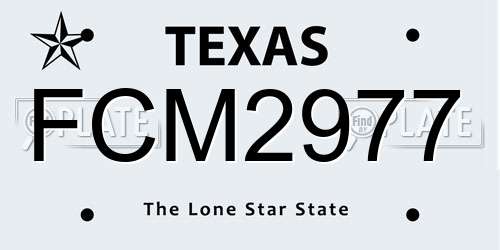 FCM2977 Texas License Plate