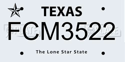 FCM3522 Texas License Plate