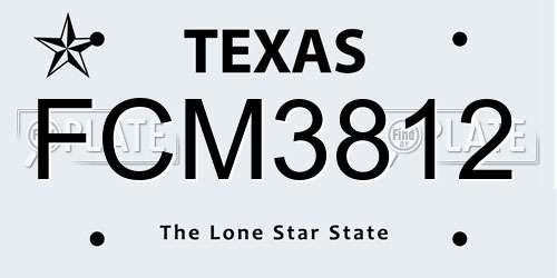 FCM3812 Texas License Plate