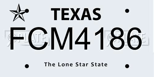 FCM4186 Texas License Plate