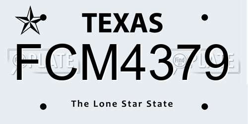 FCM4379 Texas License Plate