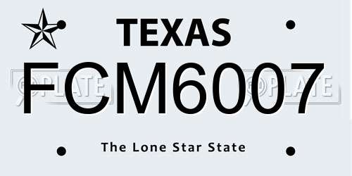 FCM6007 Texas License Plate