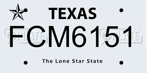 FCM6151 Texas License Plate