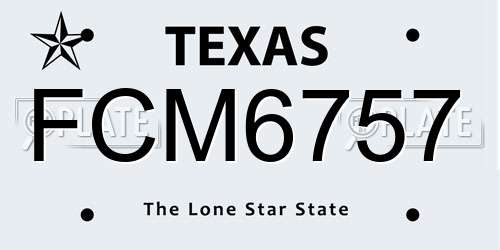 FCM6757 Texas License Plate