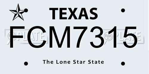 FCM7315 Texas License Plate