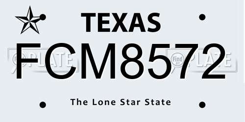 FCM8572 Texas License Plate