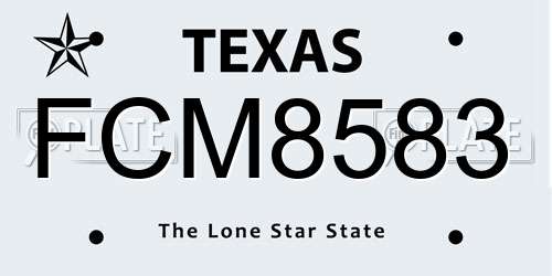 FCM8583 Texas License Plate