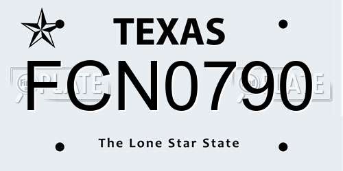 FCN0790 Texas License Plate