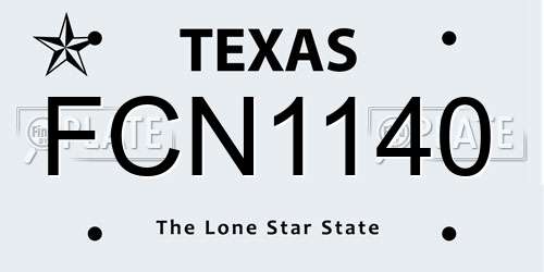 FCN1140 Texas License Plate