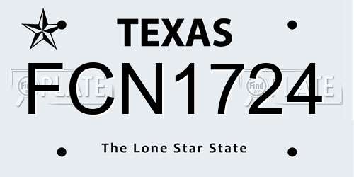 FCN1724 Texas License Plate