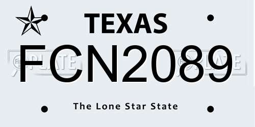 FCN2089 Texas License Plate