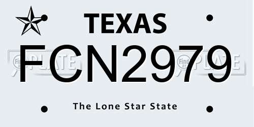 FCN2979 Texas License Plate