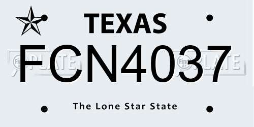 FCN4037 Texas License Plate
